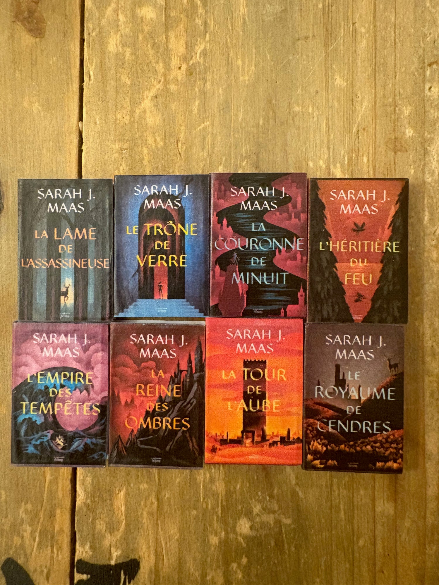 Le Trone de Verre livres miniatures couvertures