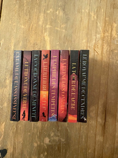 Le Trone de Verre livres miniatures dos